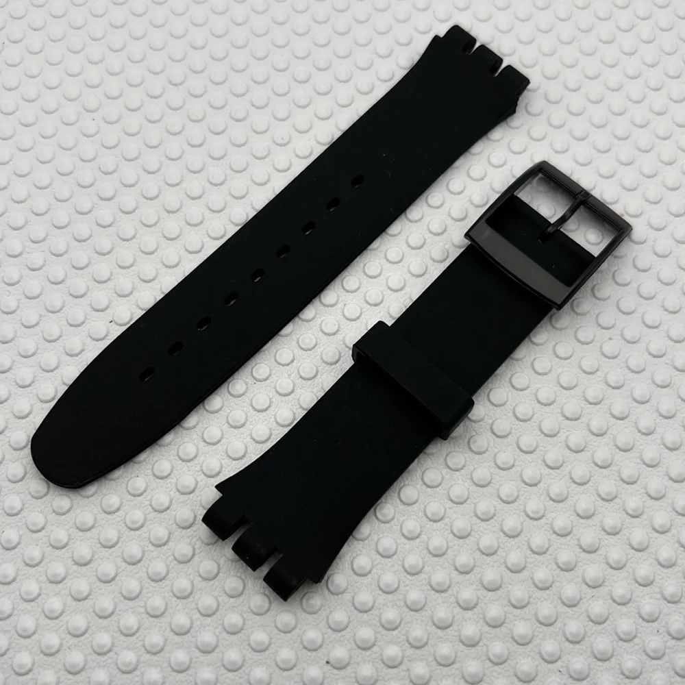 Black Watch Band (Strap Only) - fits Swatch New Gent model