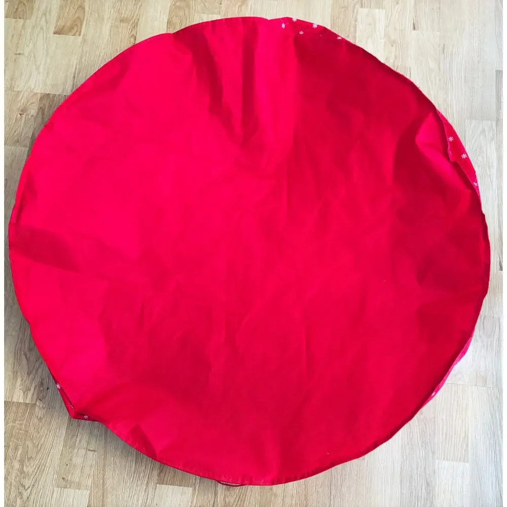 Large 36” Round Red/white Zippered Wreath Bag