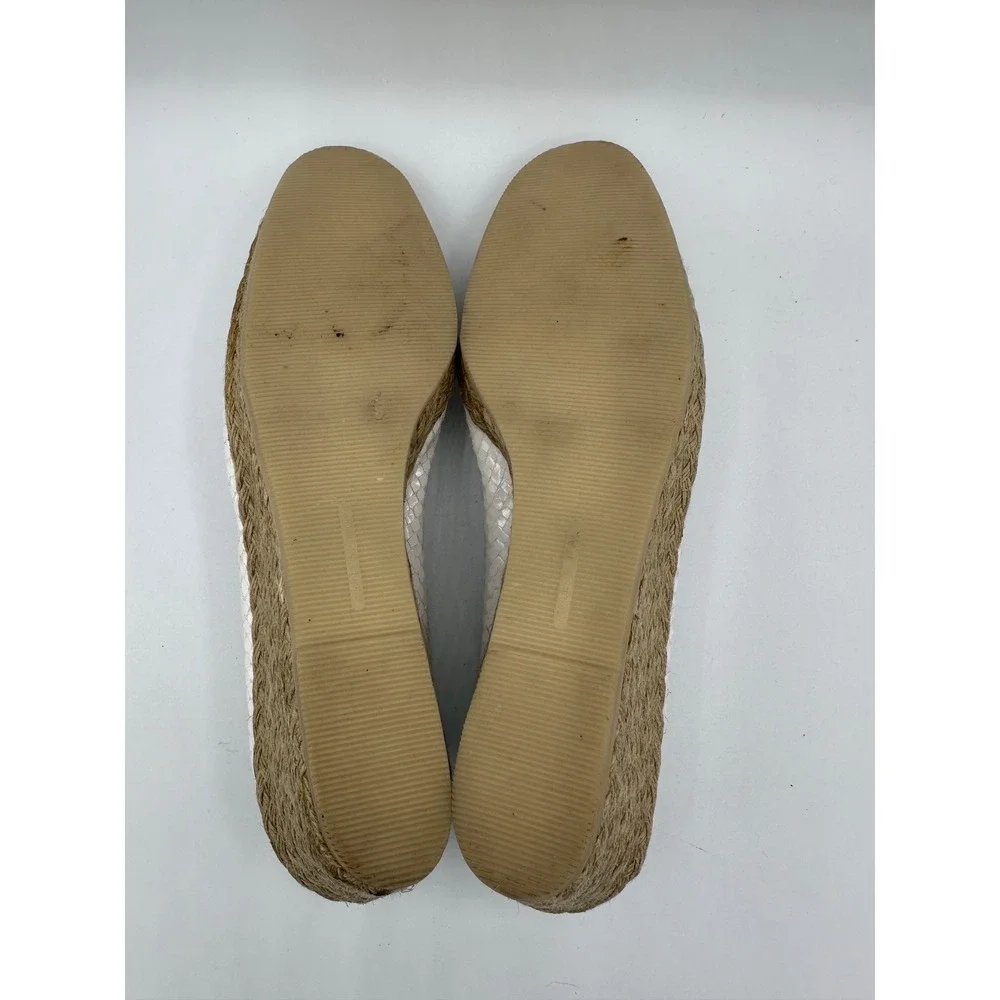 Hollywoud White Snake Embossed Wedge Espadrille Heels Made in Italy Size 7