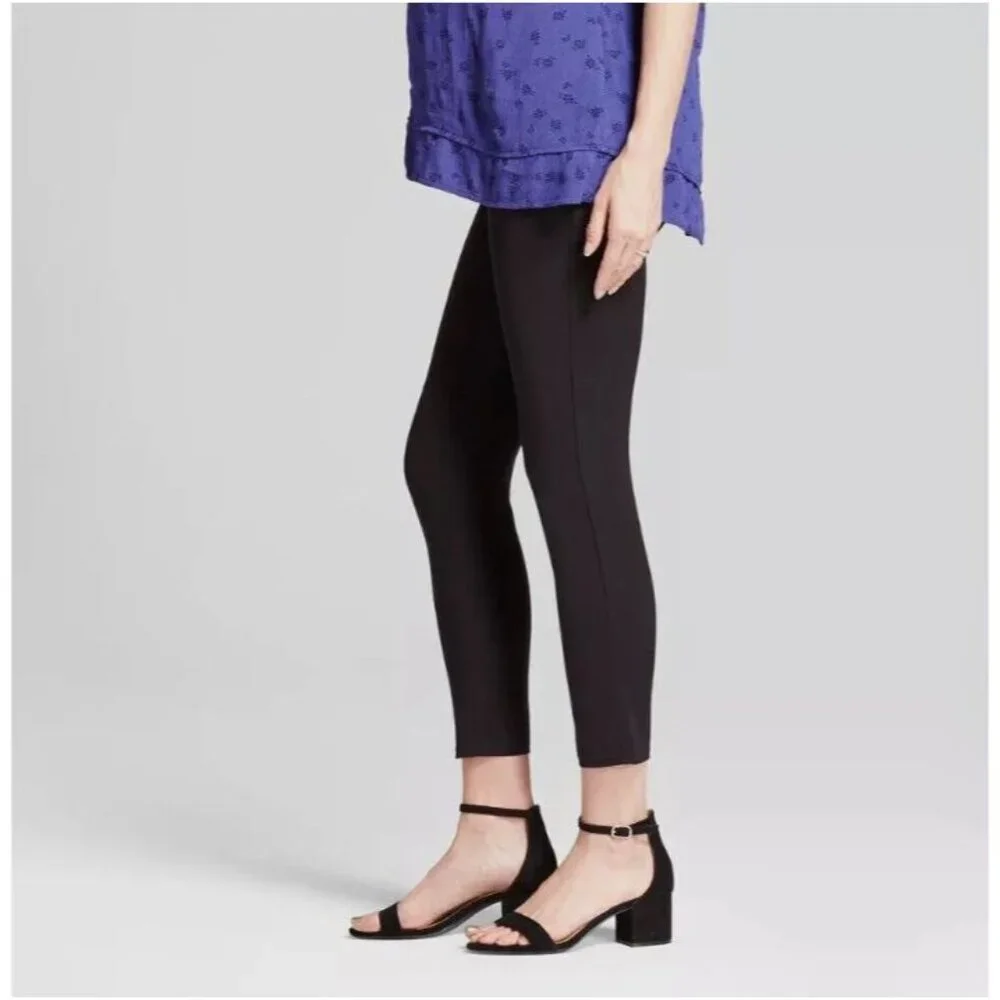 Ingrid & Isabel Maternity Black Ankle Skinny Trouser Pants Sz 4 Stretch
