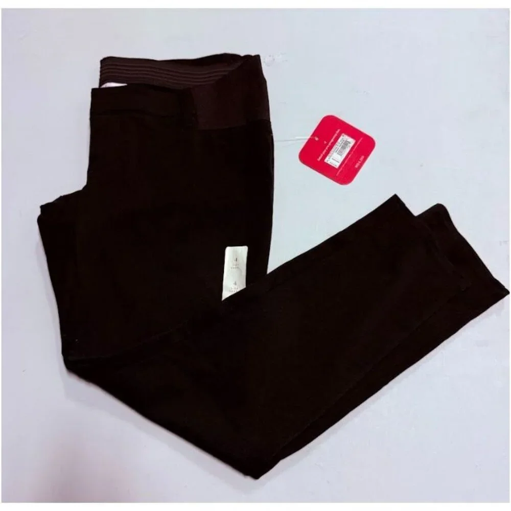 Ingrid & Isabel Maternity Black Ankle Skinny Trouser Pants Sz 4 Stretch