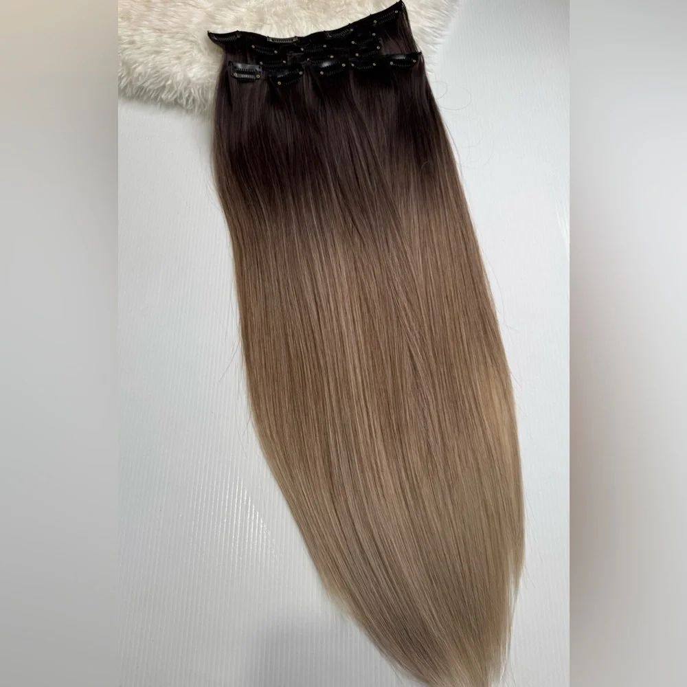 Human hair blend Blonde hair extensions