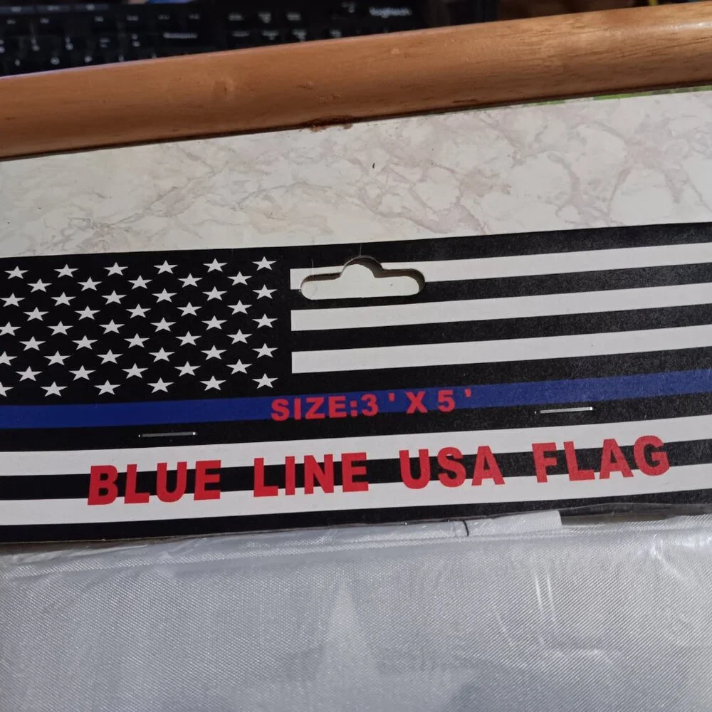 NEW Thin Blue Line 3x5 American Flag Support Police Black & White