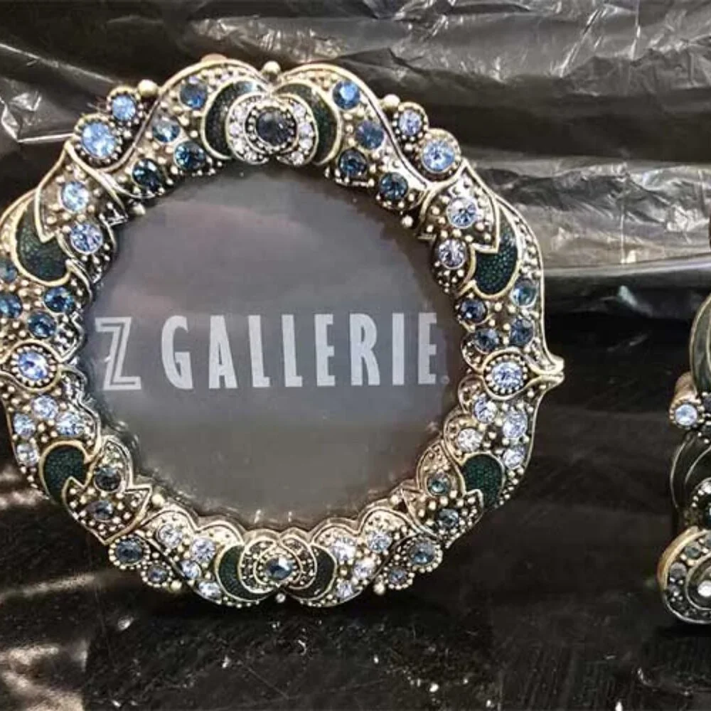 Z Gallerie Enameled with Rhinestones Frame Set (2) NEW 3