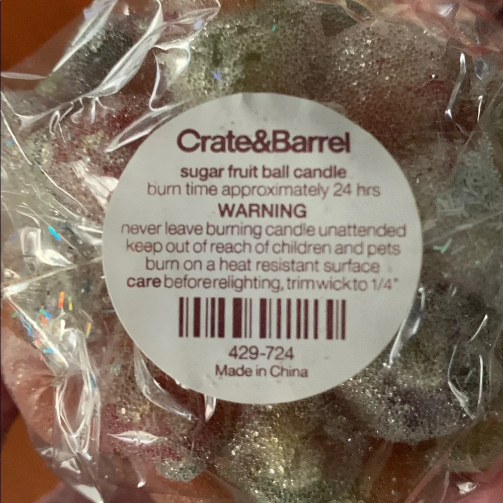 Crate & Barrel Sugar Fruit Ball Candles