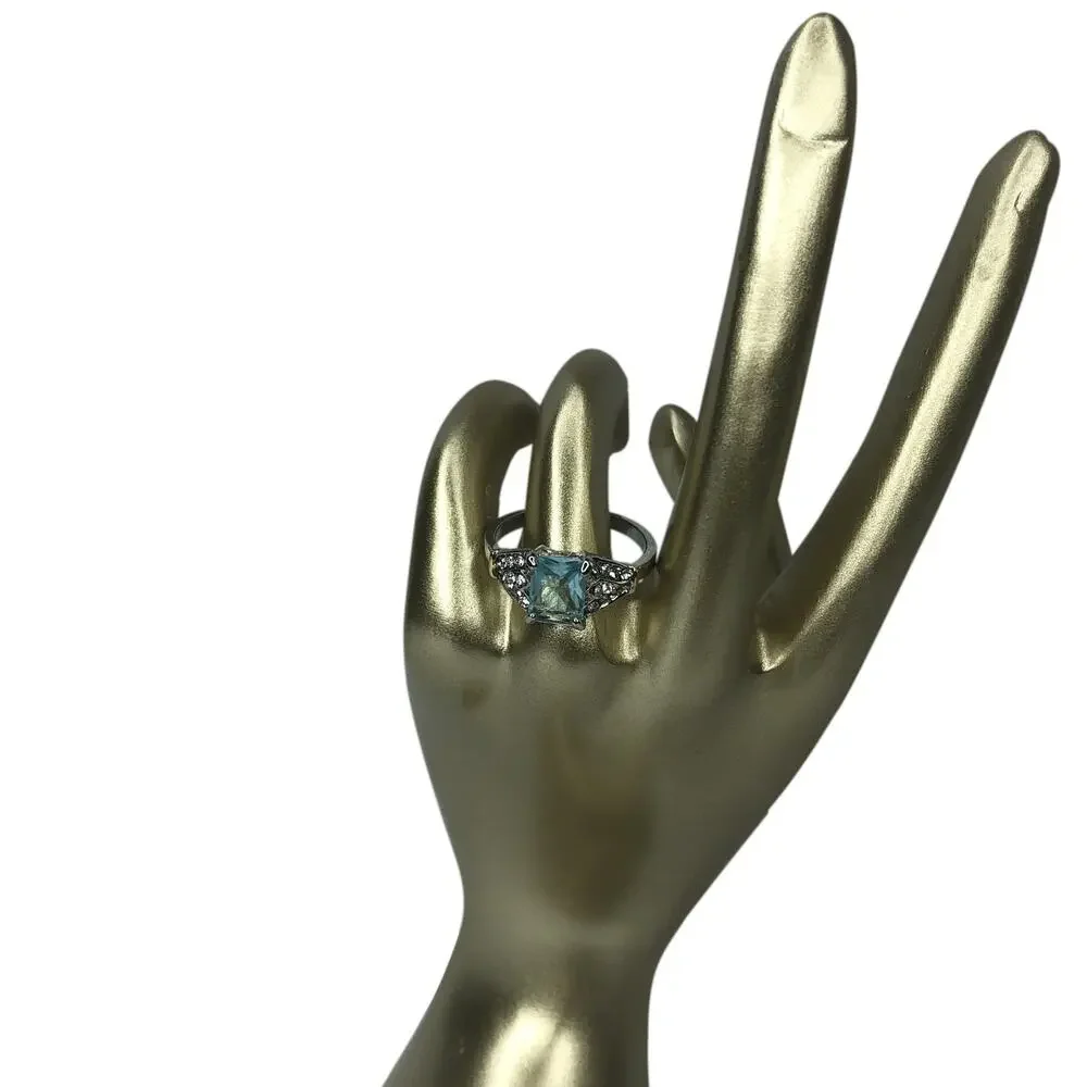 Light Blue Baguette Cut Ring - Size 8