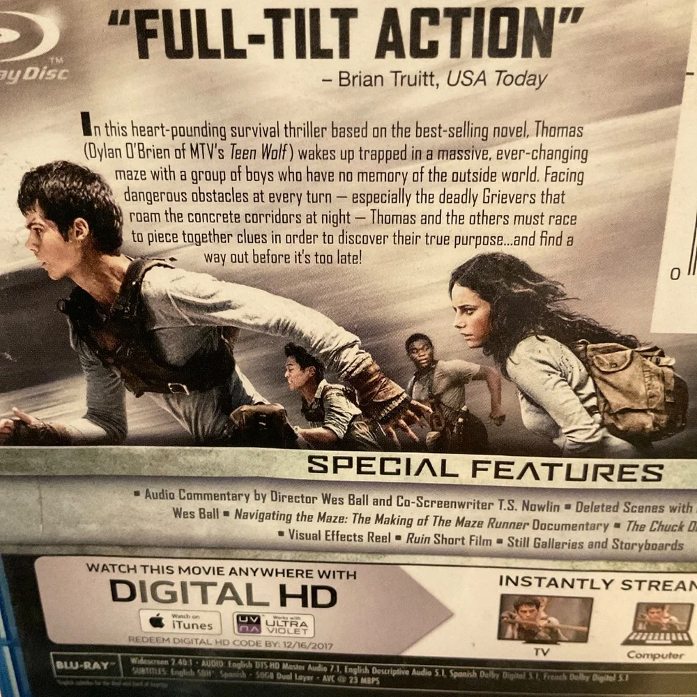 Blu Ray Disc -The Maze Runner. V46