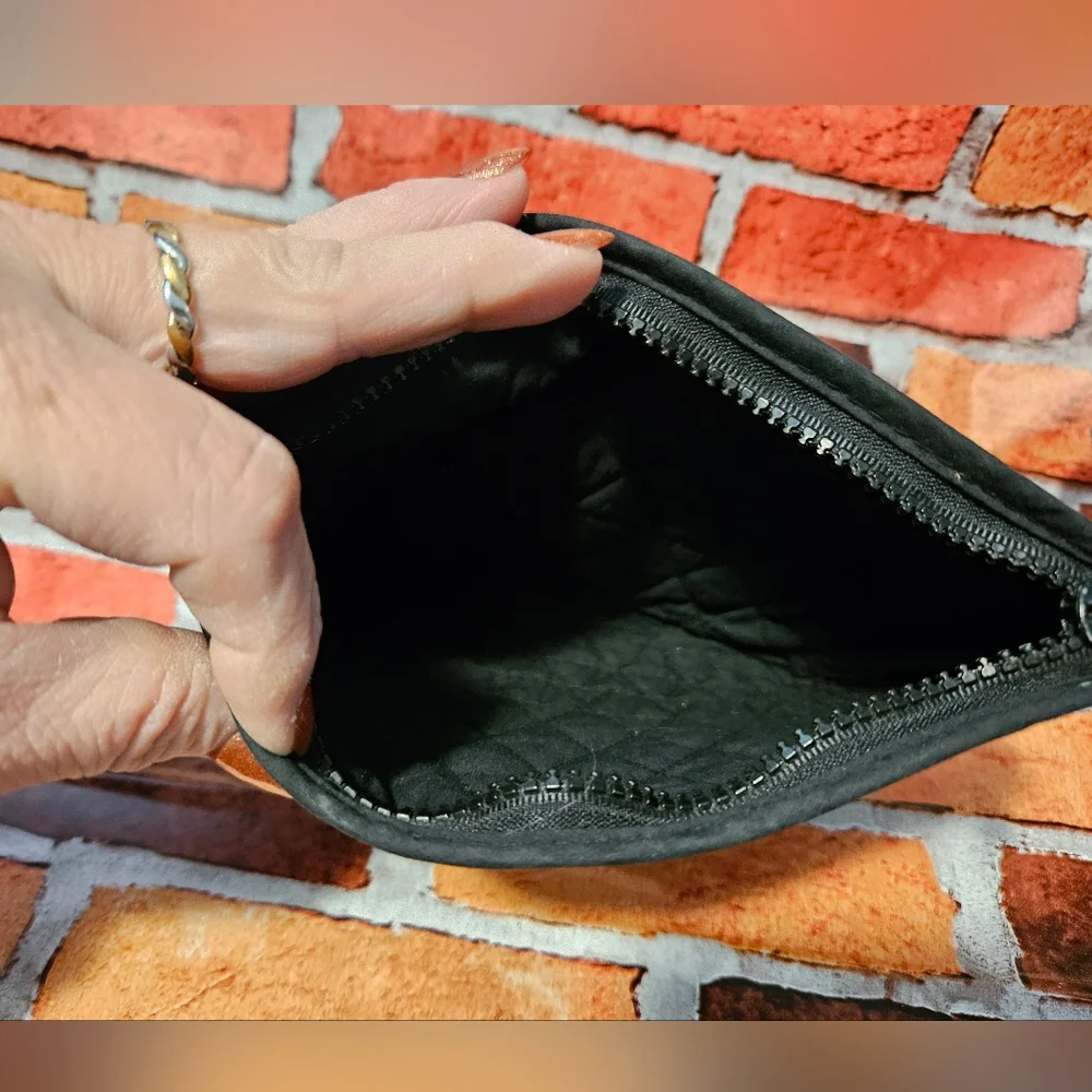 #610 Black w Purple Florals Cosmetic Bag