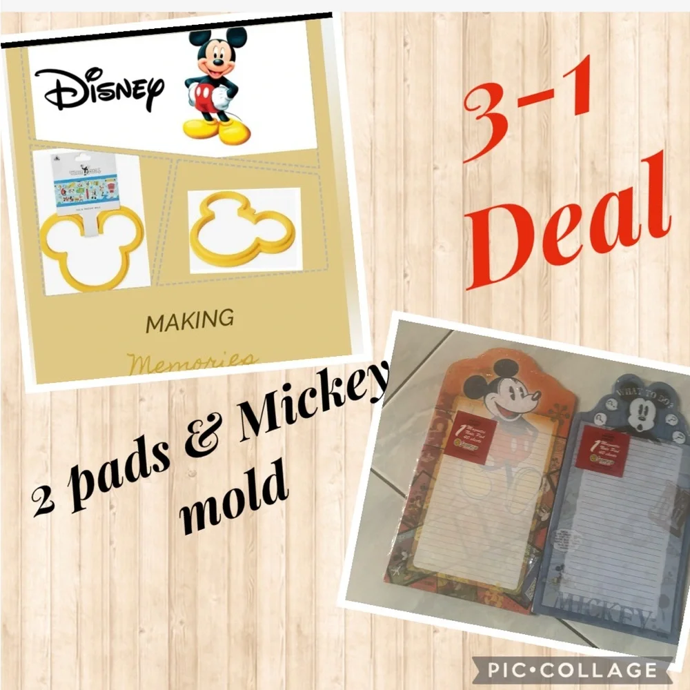 3-1 NEW Disney Parks Mickey Mouse Silicone Pancake & Egg Ring Mold…+ 2 p…