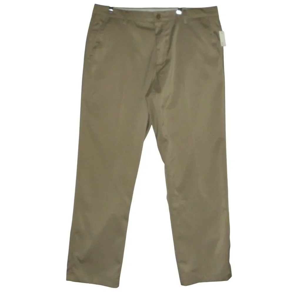 Essentials Pants Mens 38 x 32 Tan Khaki Classic Straight flat front