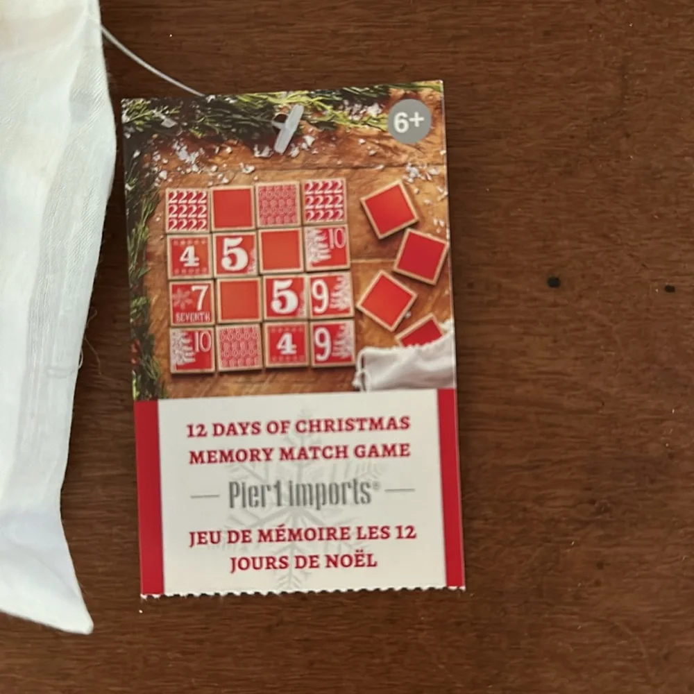 Pier 1 memory match game 12 days of Christmas
