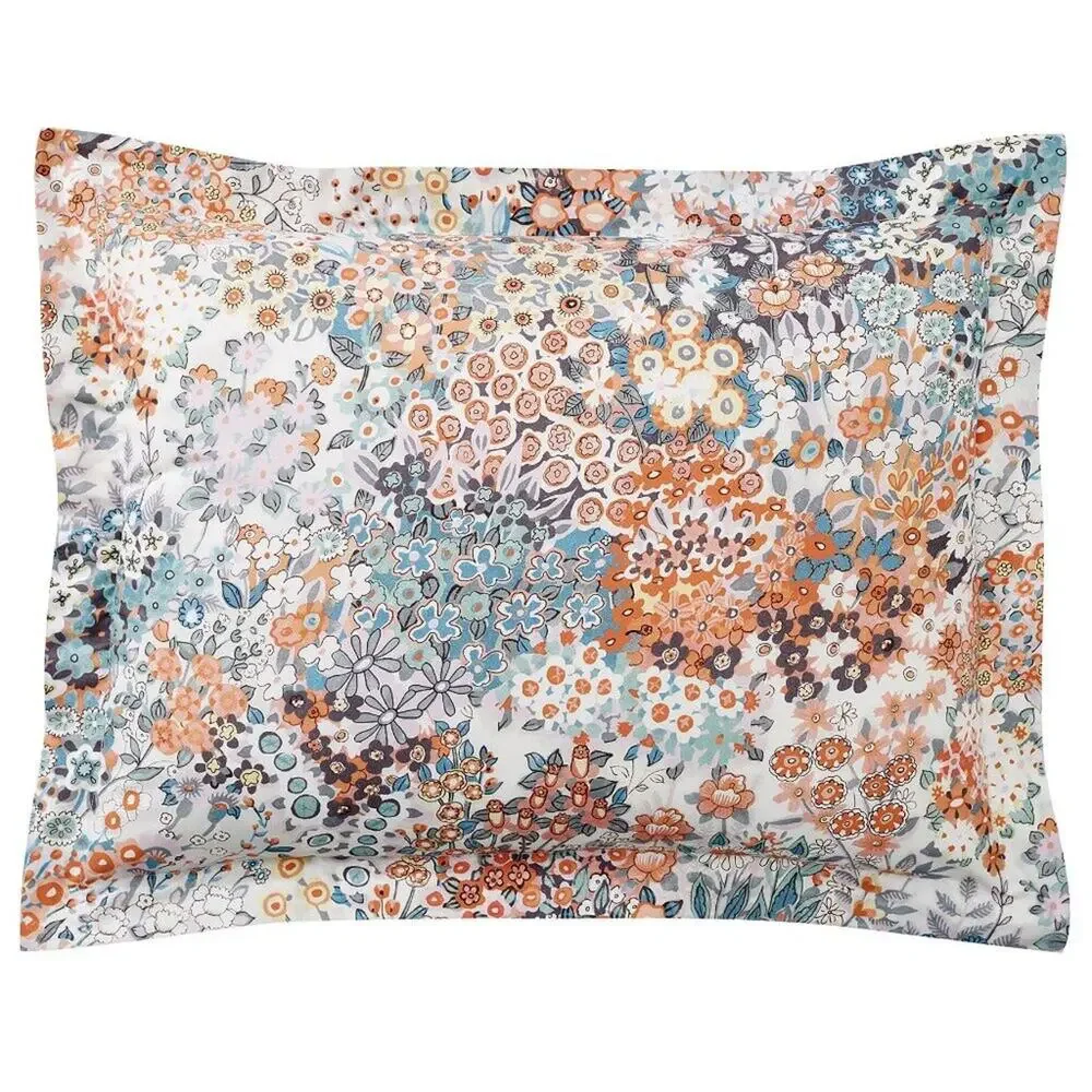 Pottery Barn Amelia Floral Percale Set of 2 Shams Flowers 100% Cotton NEW NWT