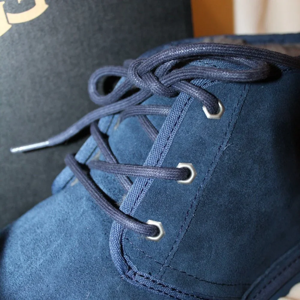 NIB‎ UGG MEN'S NEUMEL SUEDE SHEARLING LINED CHUKKA WINTER BOOTS NAVY BLUE