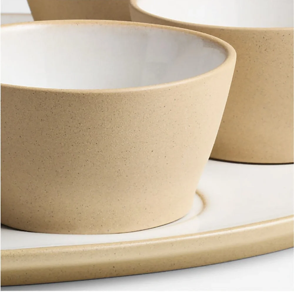 New! Crate&Barrel Stoneware Platter with Six Mini Bowls (7-pc) LIMITED EDITION