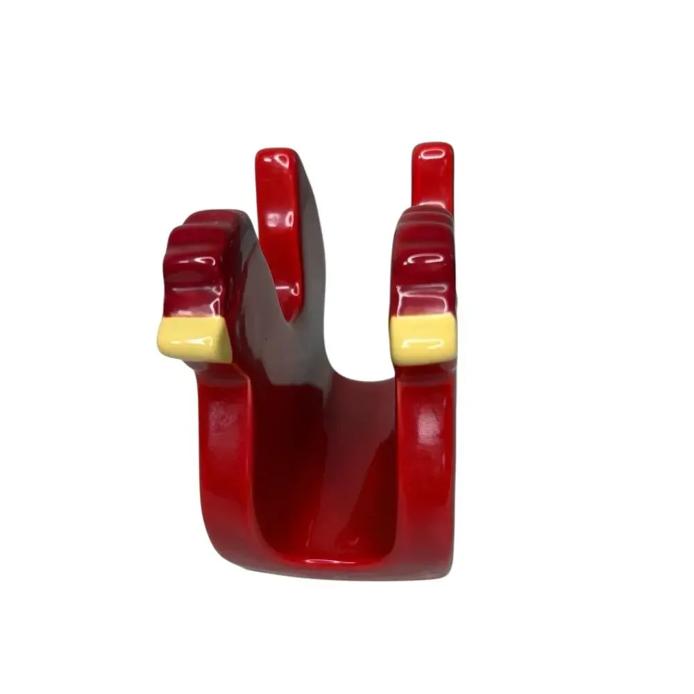 Sur La Table Red Polka Dot Chicken Ceramic Napkin Holder Farmhouse Kitchen Decor