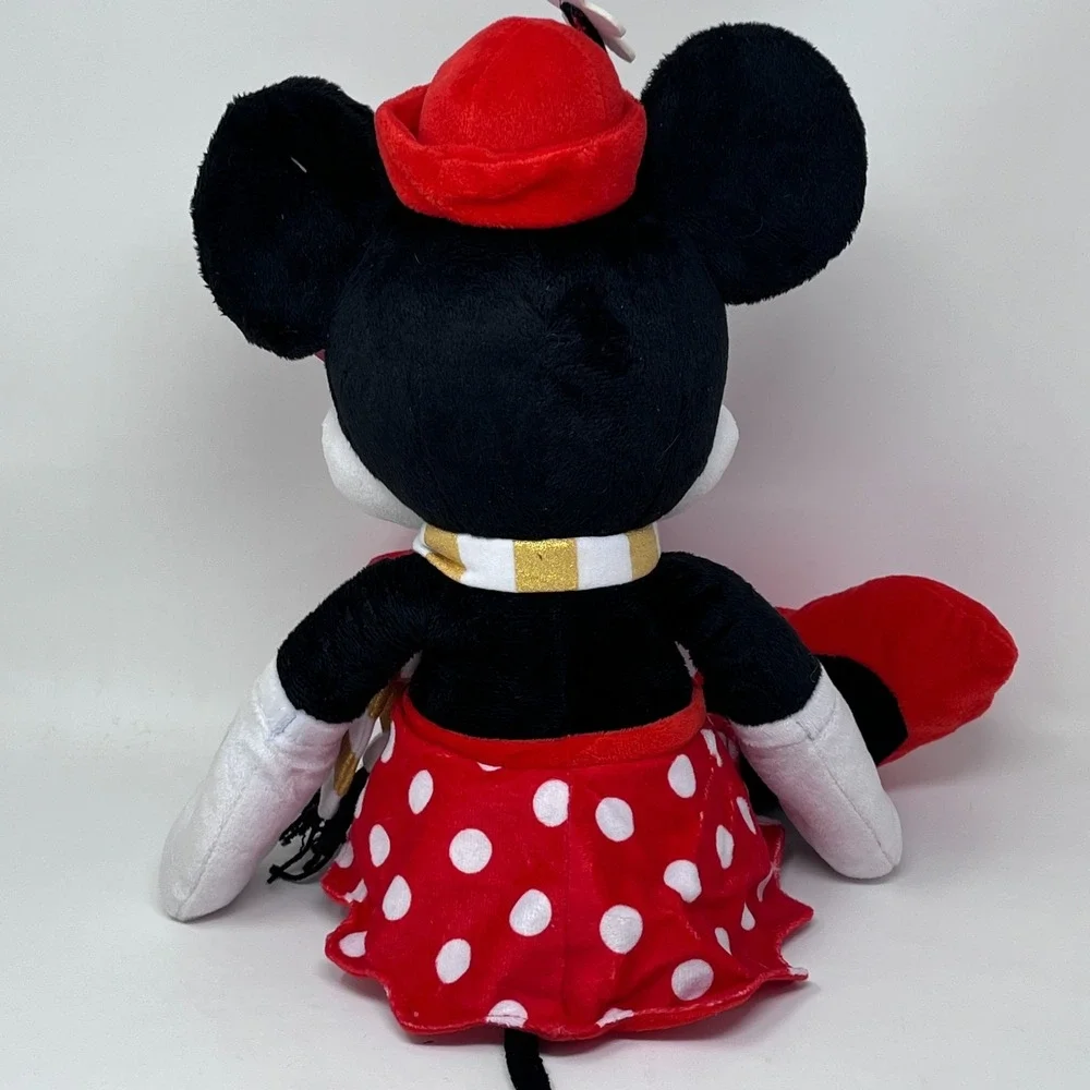 Disney Just Play Mickey Minnie Christmas Plush Set Gold White Scarves 20