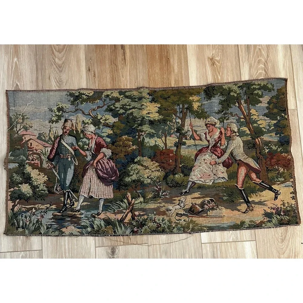 Vintage Aubusson Style French Tapestry “Courting”