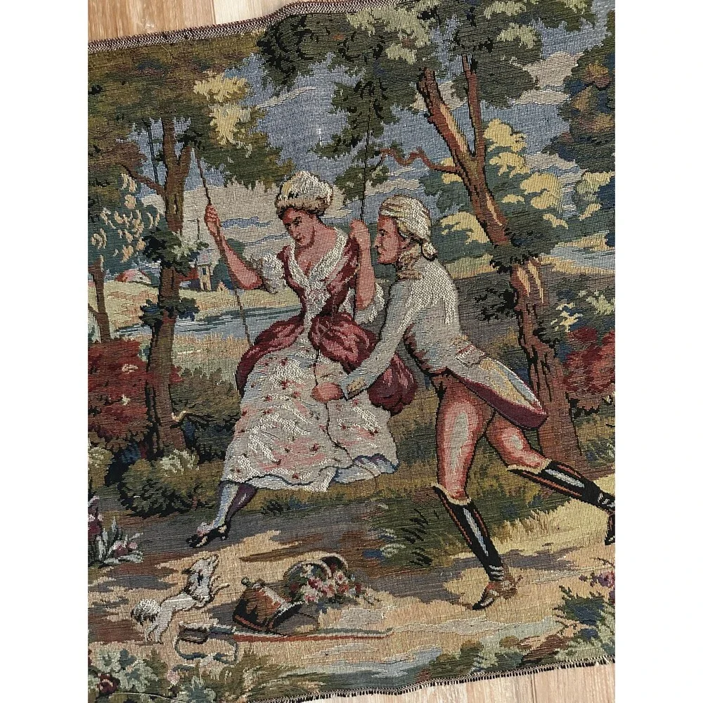 Vintage Aubusson Style French Tapestry “Courting”