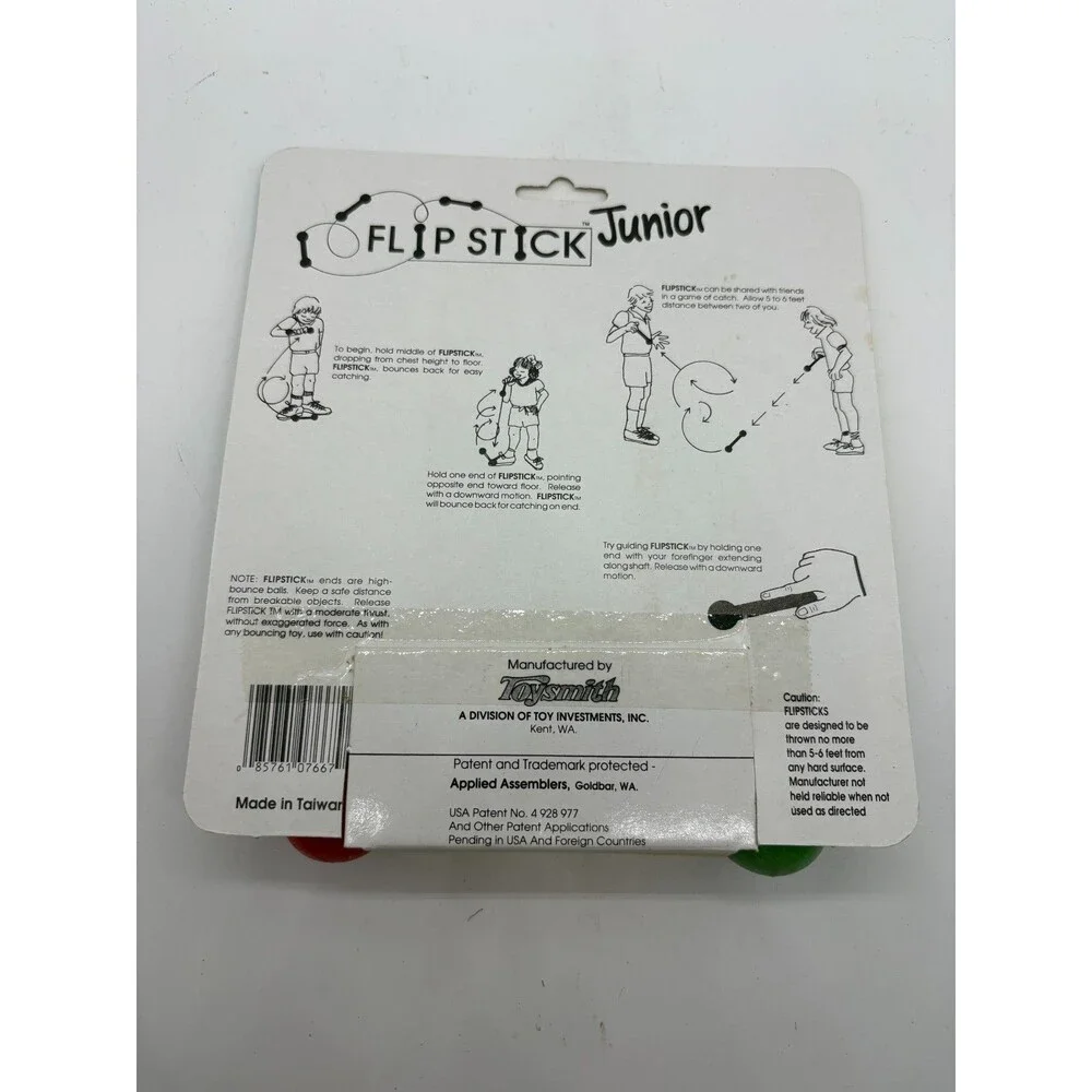 Vtg Junior Flip Stick Bouncing Action Toy Retro Ages 5+ Novelty Assemblers