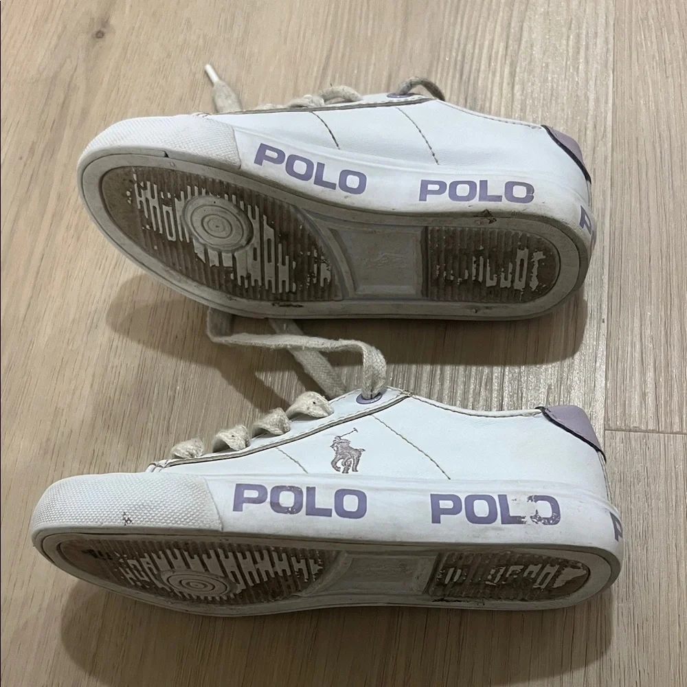 Polo by Ralph Lauren 11 Kids White and Purple Sneakers