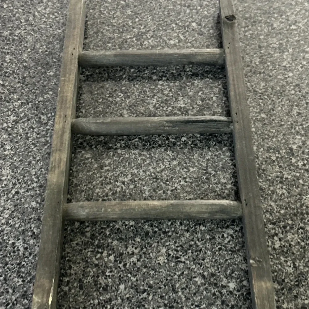 Rustic Gray Wooden Ladder Shelf