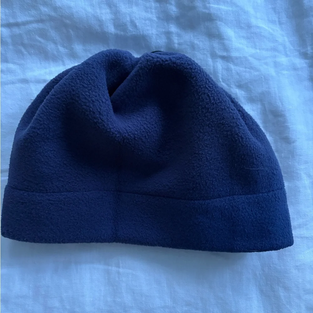 Dark Blue Handmade Fleece Neck Warmer Hat combo.
