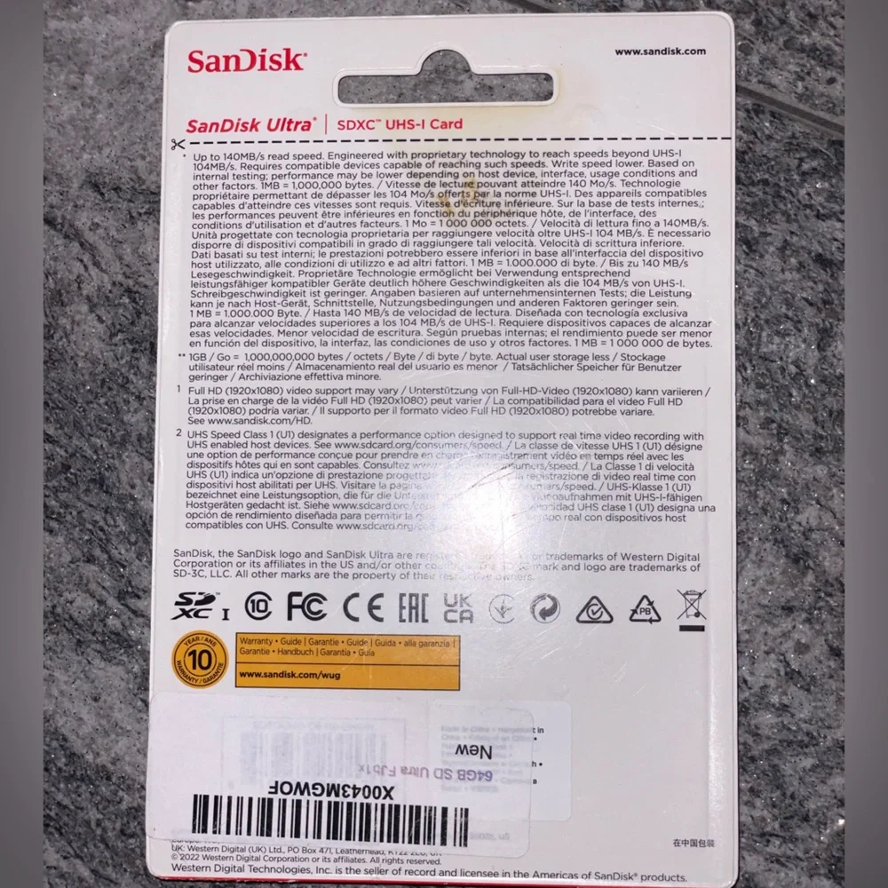 Andis 64gb card
