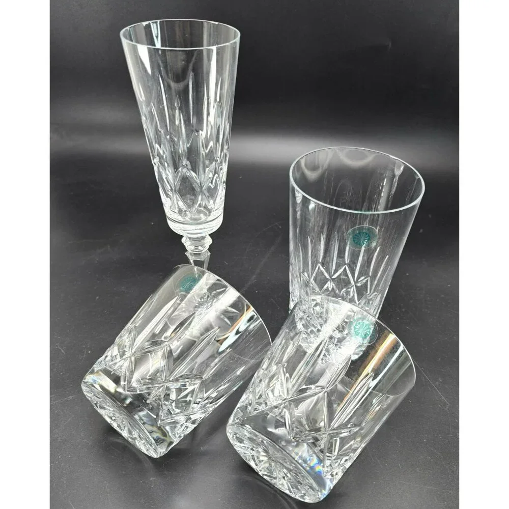 Galway Irish Crystal Assorted Glassware Set Of 4 Champagne High Low Ball DH1372