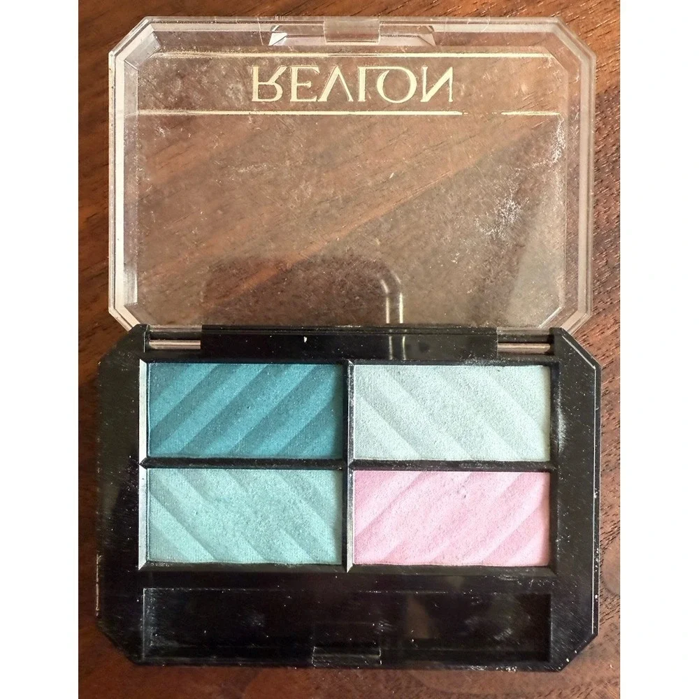 Vintage Discontinued Revlon Eyeshadow Quad Aquatints Shimmer Eye‎ Shadow Blues