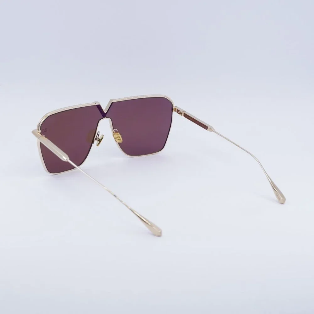 Valentino V-GOLDSHIELD VLS-137B Sunglasses Light Gold Shield Frame, Brown Lenses