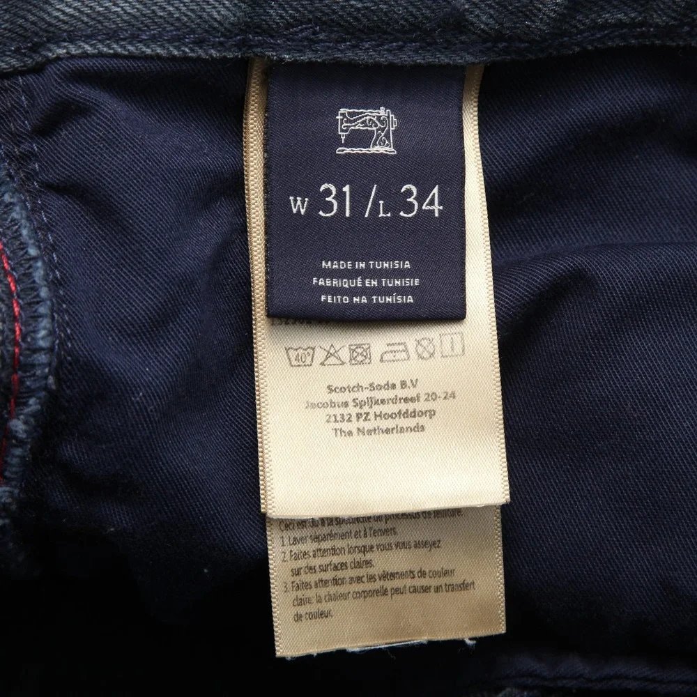 Scotch & Soda Ralston Jeans Mens 31x34 Gray Stretch Denim Button Fly Pants