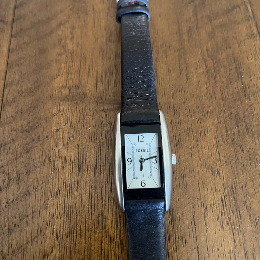 Fossil silver leather