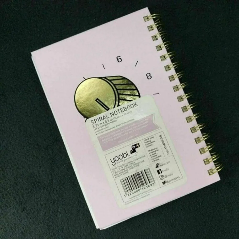 Yoobi Spiral Notebook Journal‎ 120 Sheets Pink Girl Teen Diary New