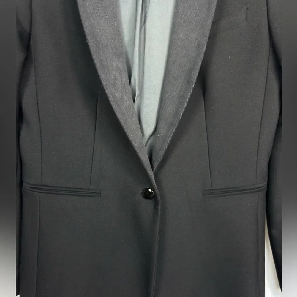 Maje Black & Denim Like Collar Blazer Size 38/M