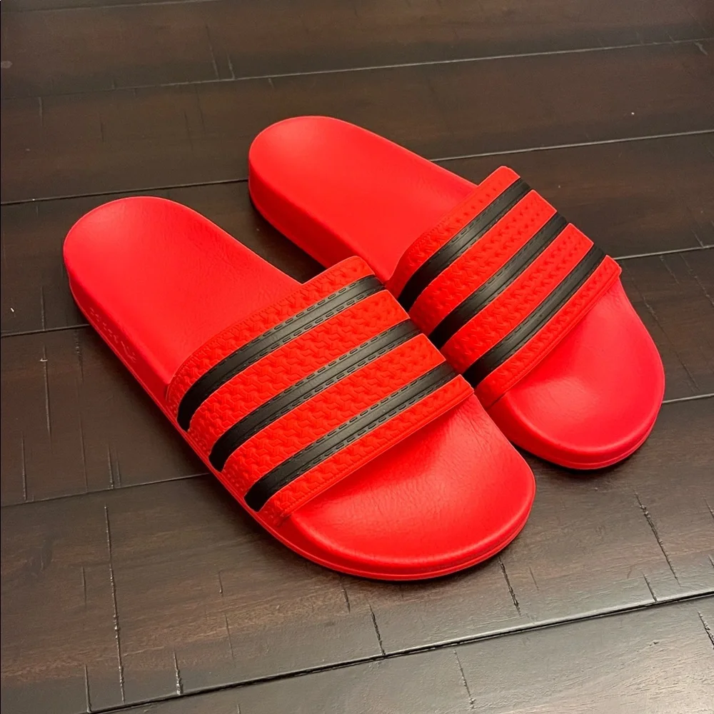 Adidas Adilette Slides Shoes Sandals JR3619 Made in Italy red Mens Size 11