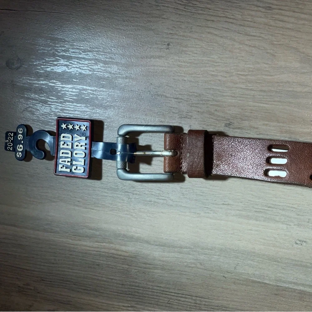 Faded Glory BROWN boys leather belt 20-22 NWT