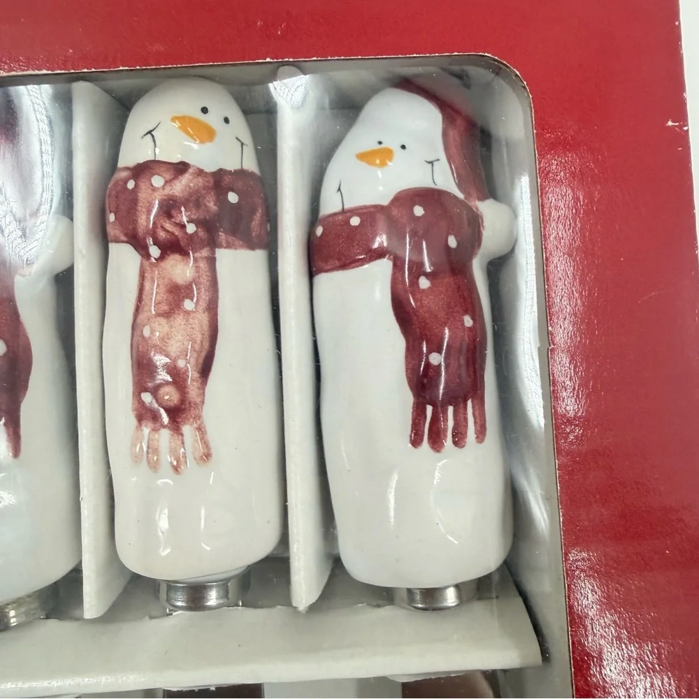 Christmas Butter Knives Cheese Spread - Bella Casa By Ganz Set Of 4 snowman