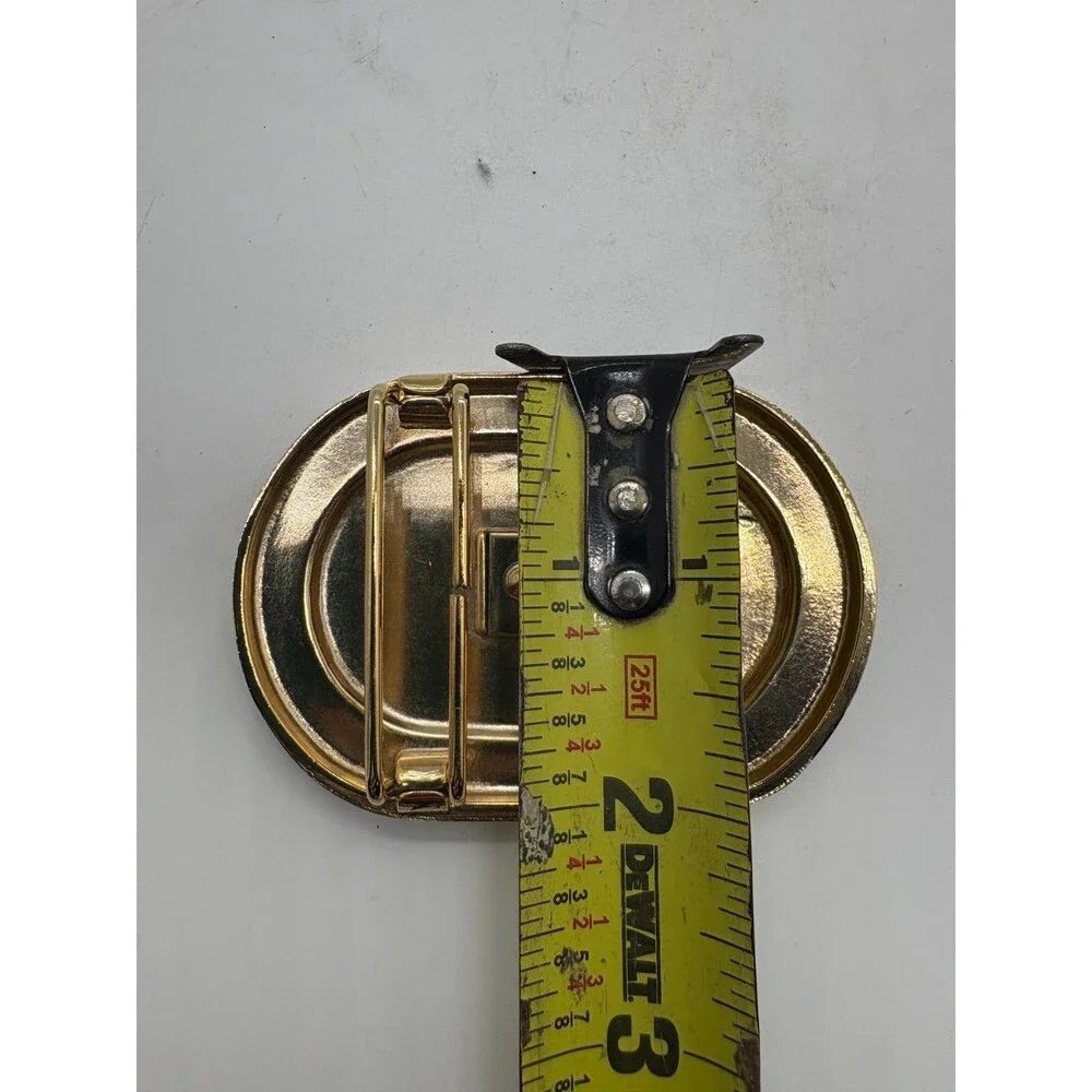 Vintage Motion East Gold Tone Oval Interchangable Solid Belt Buckle 2