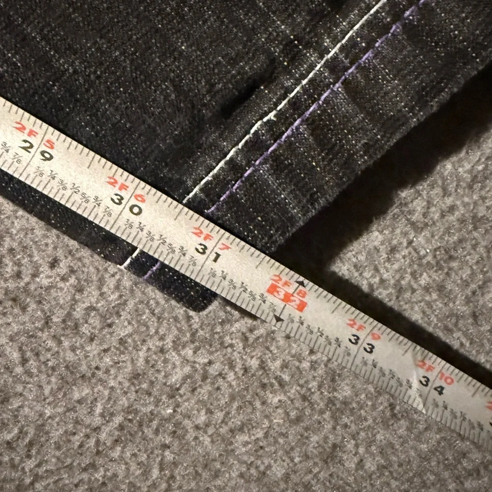 Risk Jean Co Vtg Jeans Mens 40x32 black gray baggy grunge purple stitching Y2K