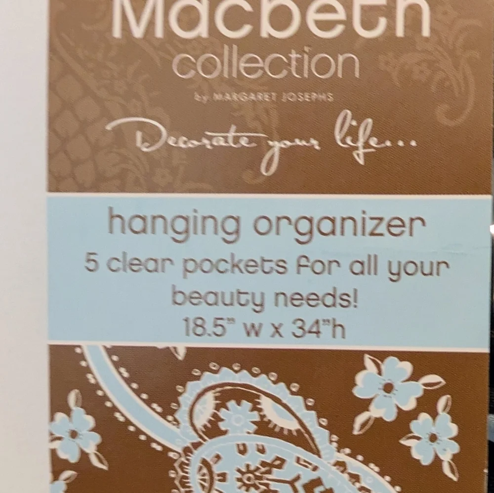 Hanging Organizer with Leopard Print Accents Macbeth Collection 18.5
