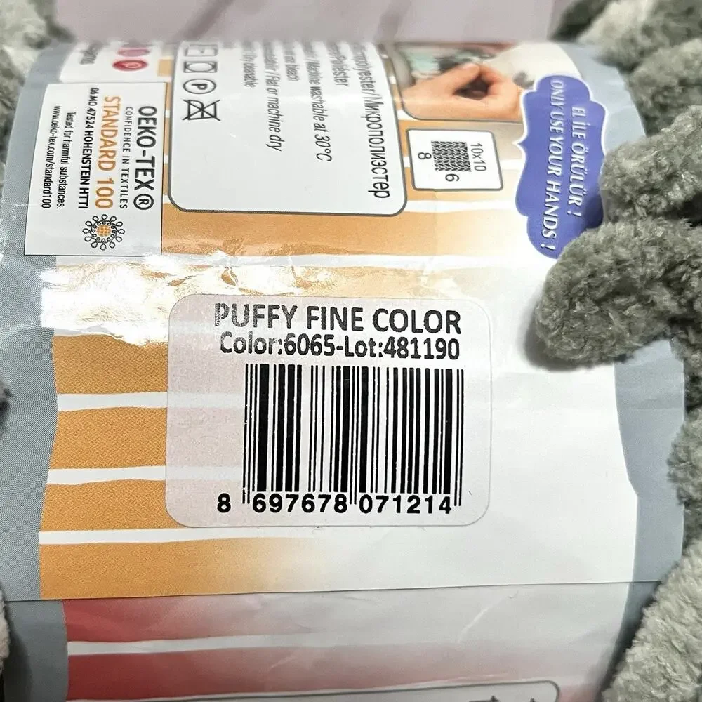 Alize Puffy Fine Baby Blanket Yarn 100g 100% Polyester Slate Grays Lot of 2
