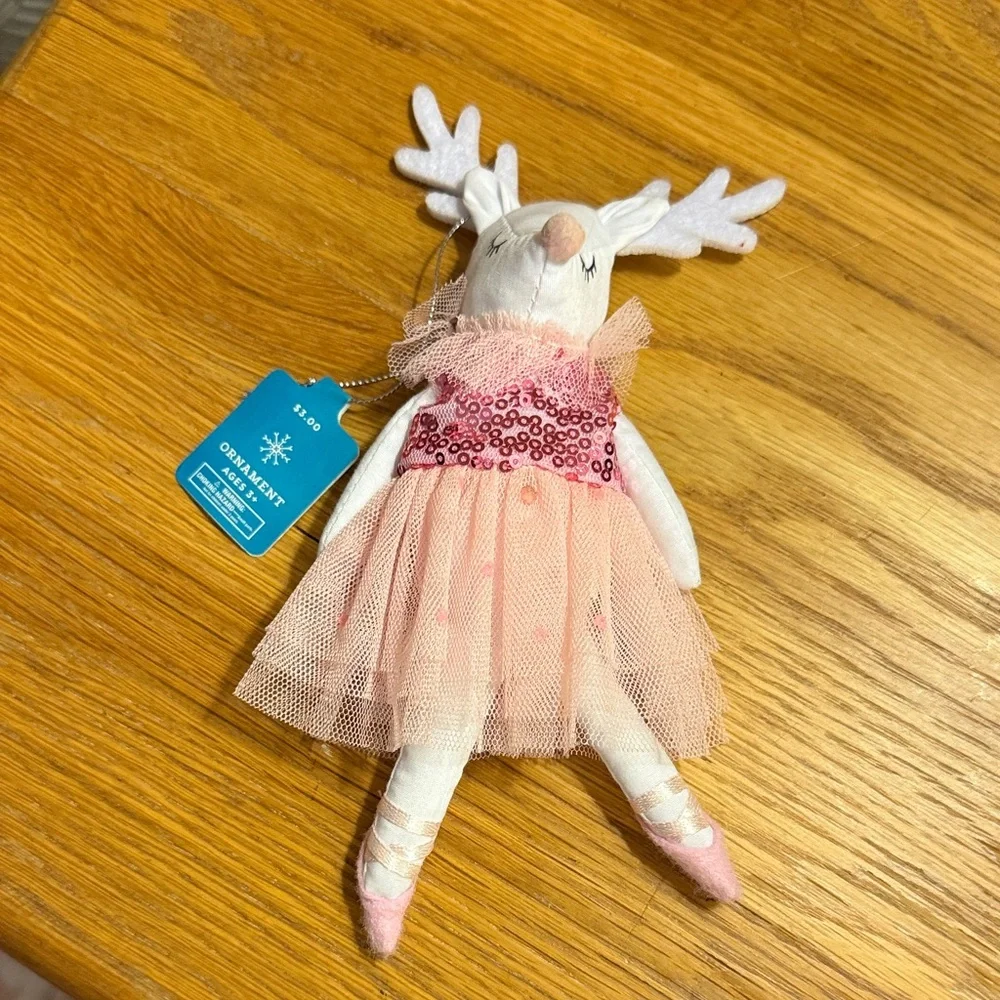 Target Pink and White Deer Ornament