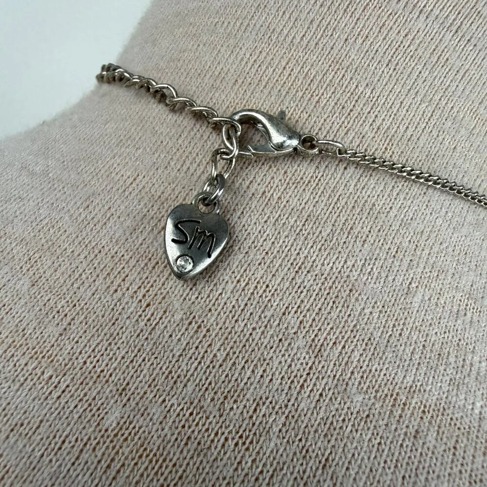 Silver Tone Grandma Charm Pendant Necklace w/ Angel, Bead Dangles SM Hallmark