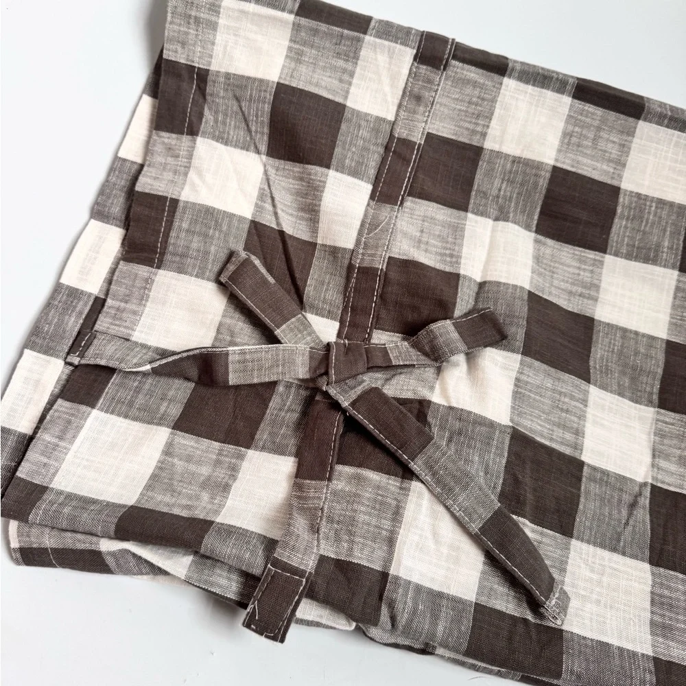 threshold light filtering ballon shade black and white plaid checkered 63”x42”
