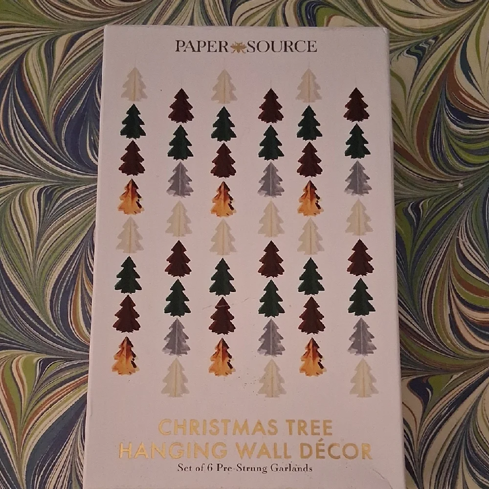 Paper Source Festive Christmas Tree Garland Set New in Box