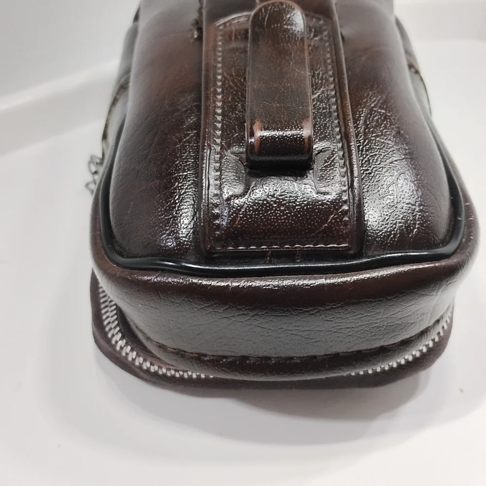 Vtg Wo/Men's Leather Belt Pouch Clip-on Waist Bag Soft 100% Cashmere Inside Nice
