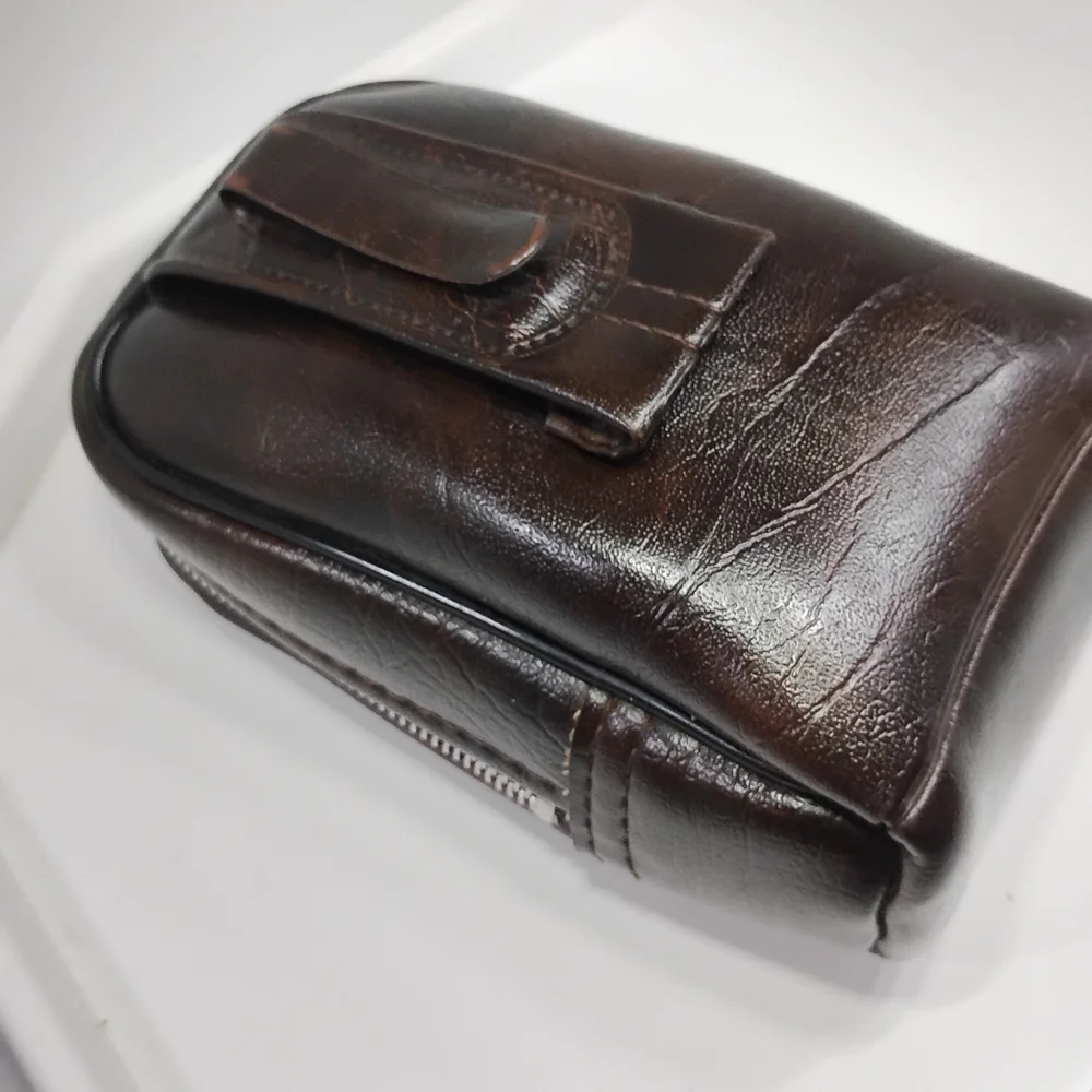 Vtg Wo/Men's Leather Belt Pouch Clip-on Waist Bag Soft 100% Cashmere Inside Nice