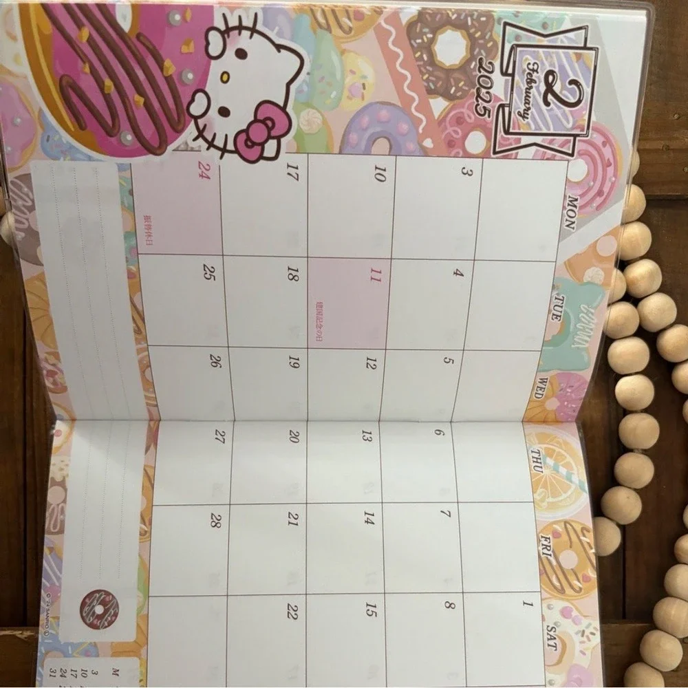 Sanrio 2025 Hello Kitty Calendar 5x7 –‎ Rare Kawaii Stationery Collectible