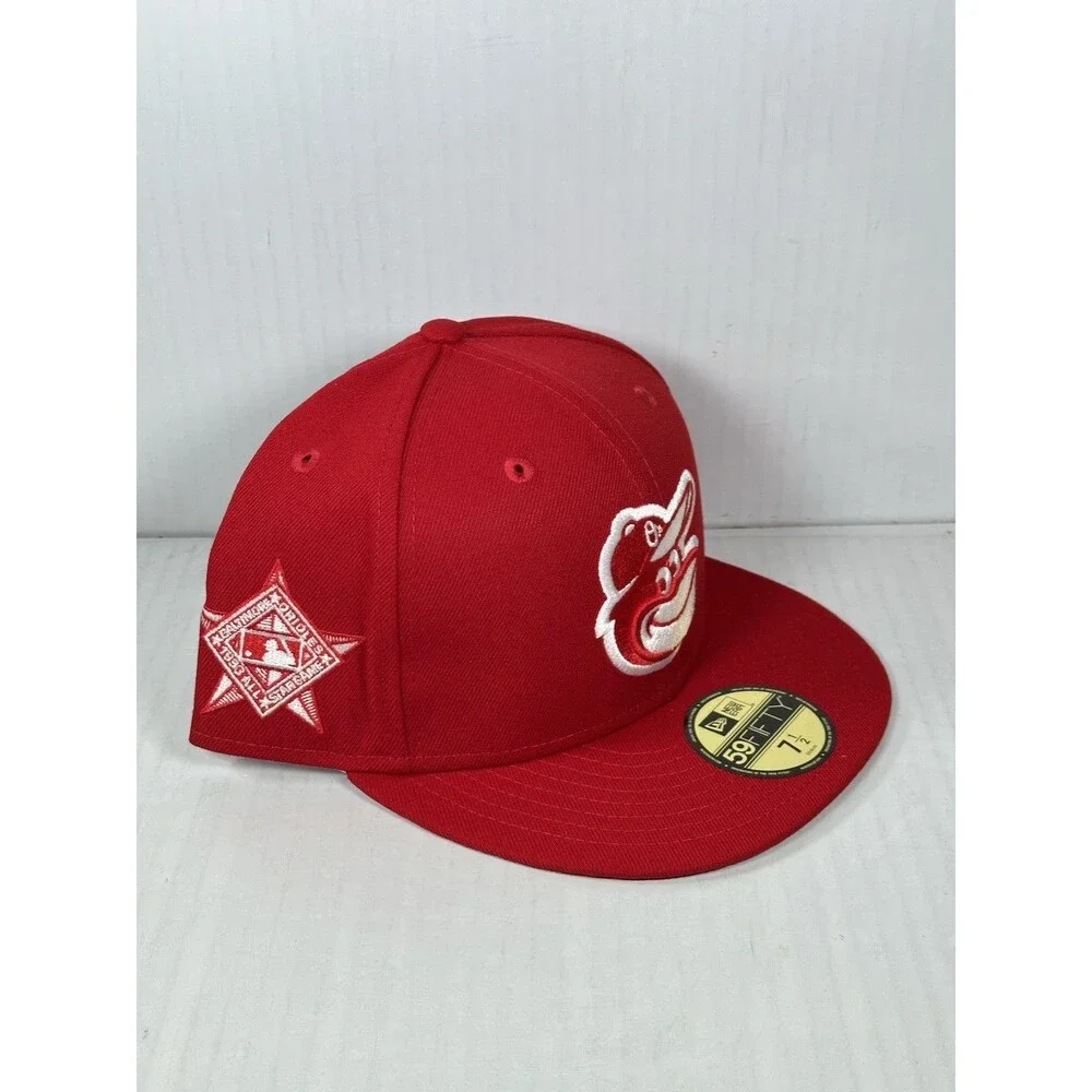 New Era Baltimore Orioles 59FIFTY Fitted MLB Hat Cap Side Patch Size 7 1/2 NWT