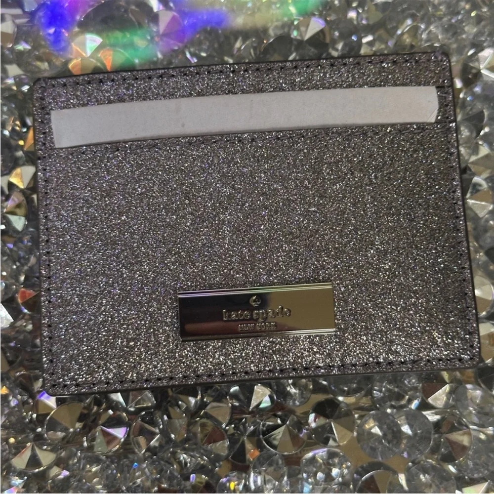 KATE SPADE NIB KENSIE GLITTER SLIM CARD CASE-Sealed Box